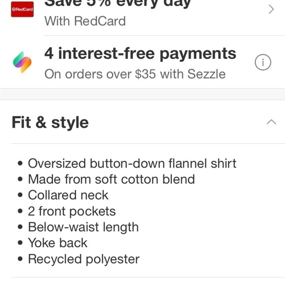 Women's Oversized Button-Down Flannel
Shirt - Wild Fable™ Red Plaid new - Picture 9 of 9